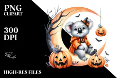 Funny Koala with Halloween Costume PNG Product Image 2