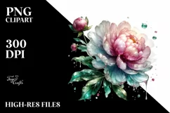 Shiny Peonies Made Of Material | Sublimation | Clipart Product Image 3