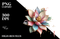 Glossy Magnolia with Golden Insertions Watercolor Product Image 2