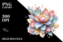 Glossy Magnolia with Golden Insertions Watercolor Product Image 2