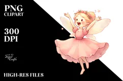 Retro Excited Fairy, Transparent PNG Product Image 2
