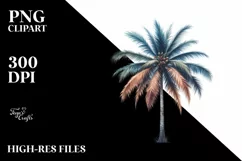 Watercolor Palm Tree Summer Sticker Flower Clipart Product Image 1