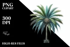 Watercolor Palm Tree Summer Sticker Flower Clipart Product Image 3