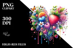 Heart Paintbrush Painting PNG Product Image 2