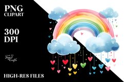 Simple Watercolor Digital Painting with Clouds, Transparent Product Image 2