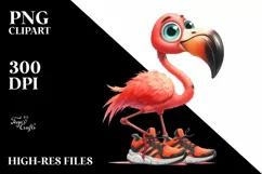 Excited Flamingo Big Eyes | Sublimation | Clipart Product Image 1
