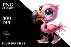 Excited Flamingo Big Eyes | Sublimation | Clipart Product Image 1