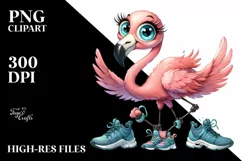 Excited Flamingo Big Eyes | Sublimation | Clipart Product Image 1
