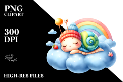 Cute Snail Sleeping | Sublimation | Clipart Product Image 2