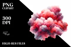 Colorful Redish Watercolor Cloud | Sublimation | Clipart Product Image 3