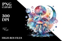 Magical Celestial Mushroom | Sublimation | Clipart Product Image 1