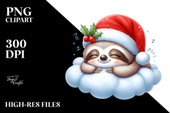 Cute Baby Sloth Dressed for Christmas PNG Product Image 2
