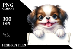 Funny Baby Japanese Chin Smiling on White Paper | Product Image 2