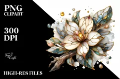 Wooden Stained Magnolia | Sublimation | Clipart Product Image 1