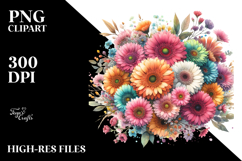 Colorful Gerbera PNG Product Image 2