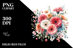 Colorful Gerbera Flower PNG Product Image 2