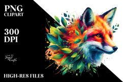 Vibrant Fox Made of Leaves, Transparent PNG Product Image 2