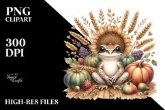 Funny Baby Frog Harvest Scene | Sublimation | Clipart Product Image 3