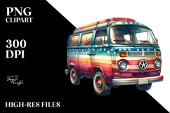 Vintage Van with Stars PNG Product Image 2
