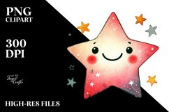 Simple Smiling Whimsical Star PNG Product Image 2