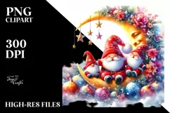 Cute Santa with Gnomes, High-Res PNG Product Image 1