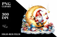 Cute Santa with Gnomes, High-Res PNG Product Image 3