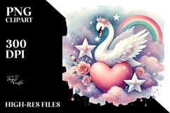 Colorful Swan on Star, PNG Product Image 2