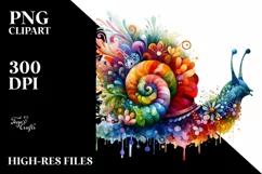 Flower Snail Abstract | Watercolor Clipart Product Image 1