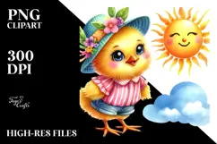 Goofy Baby Chicken on Pillow PNG Product Image 2