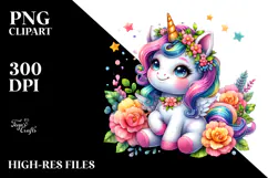 Vibrant Dressed Baby Unicorn PNG Product Image 2