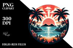 Retro Tropical Island Sunset Product Image 2