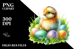 Digital Watercolor with Baby Chicken, Transparent PNG Product Image 2