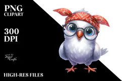Excited Dove Watercolor Clipart Product Image 2