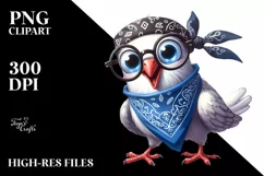 Excited Dove Watercolor Clipart Product Image 1