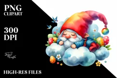 Easter Gnome Sleeping in the Clouds Clipart |T-shirt, Mug Product Image 8