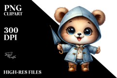 Watercolor Expressive Baby Bear | Clipart Product Image 2