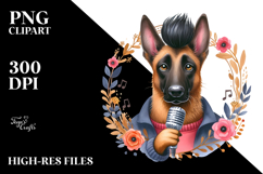 Funny Malinois Singer | Sublimation | Clipart Product Image 2