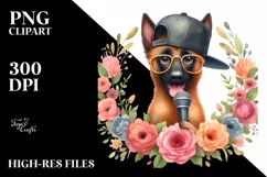 Malinois Hip Hop Singer | Sublimation | Clipart Product Image 1