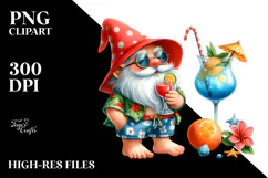 Whimsical Gnome in Beachwear PNG Product Image 2