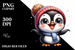Goofy Baby Penguin Big Eyes | Sublimation | Clipart Product Image 3