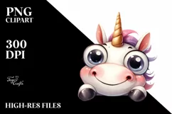 Funny Expressive Unicorn, Transparent PNG Product Image 1