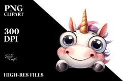 Funny Expressive Unicorn, Transparent PNG Product Image 2