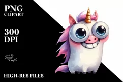 Funny Expressive Unicorn, Transparent PNG Product Image 3