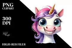 Funny Expressive Unicorn, Transparent PNG Product Image 1