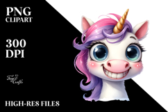 Funny Expressive Unicorn, Transparent PNG Product Image 2