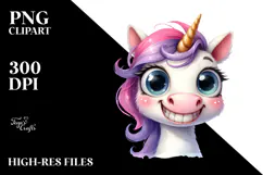 Funny Expressive Unicorn, Transparent PNG Product Image 2