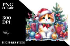 Christmas Cat with Decorations PNG Product Image 2