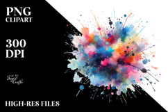 Brushstroke Watercolor Splatter PNG Product Image 2