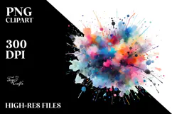 Brushstroke Watercolor Splatter PNG Product Image 2