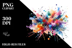 Splatter Brushstroke Watercolor PNG Product Image 2